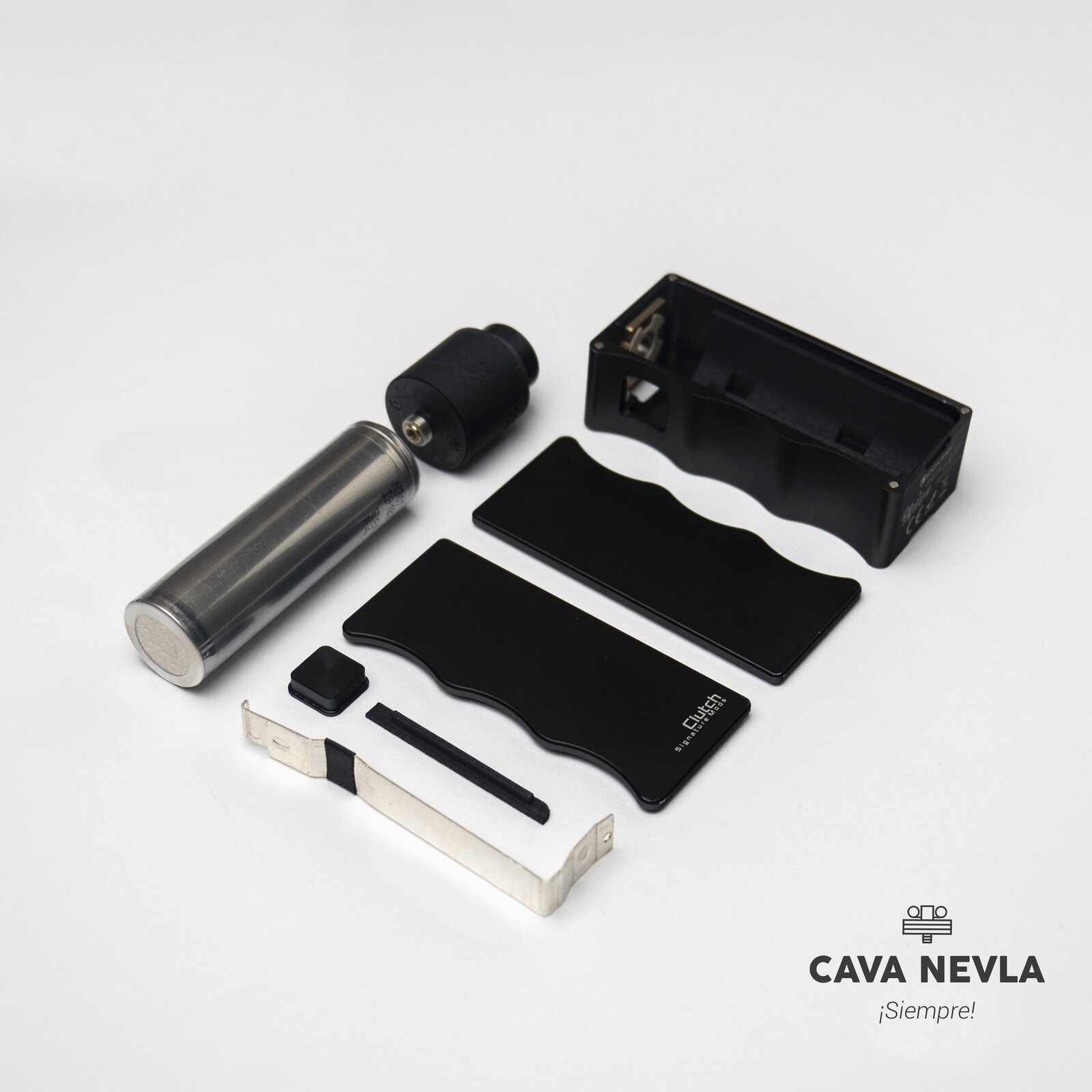 Dispositivo Cavanevla desarmado presentado como fotografía de producto.